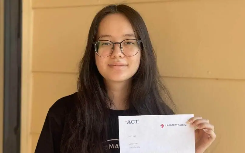 OVCA student Krista Bader with her perfect ACT score